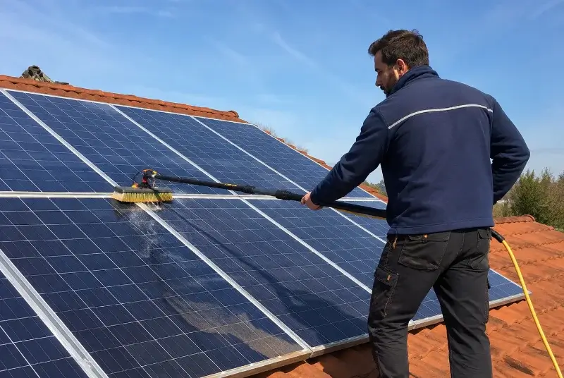 Nettoyage et entretien de panneaux solaires à Sandrans